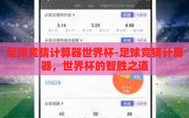 足球竞猜计算器世界杯-足球竞猜计算器，世界杯的智胜之道